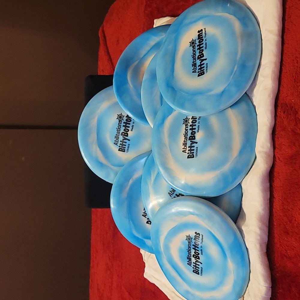 Sensory seat cushion Abilitations Bitty Bottoms Blue and white